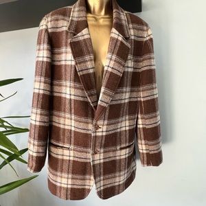 Vintage plaid wool blend blazer by LizWear size 12 or oversized Sm/M